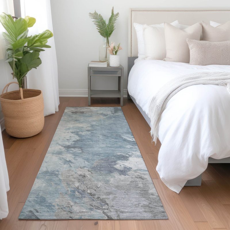 Braeas Sky Washable Indoor-Outdoor Rug - , 2'3" x 7'6"