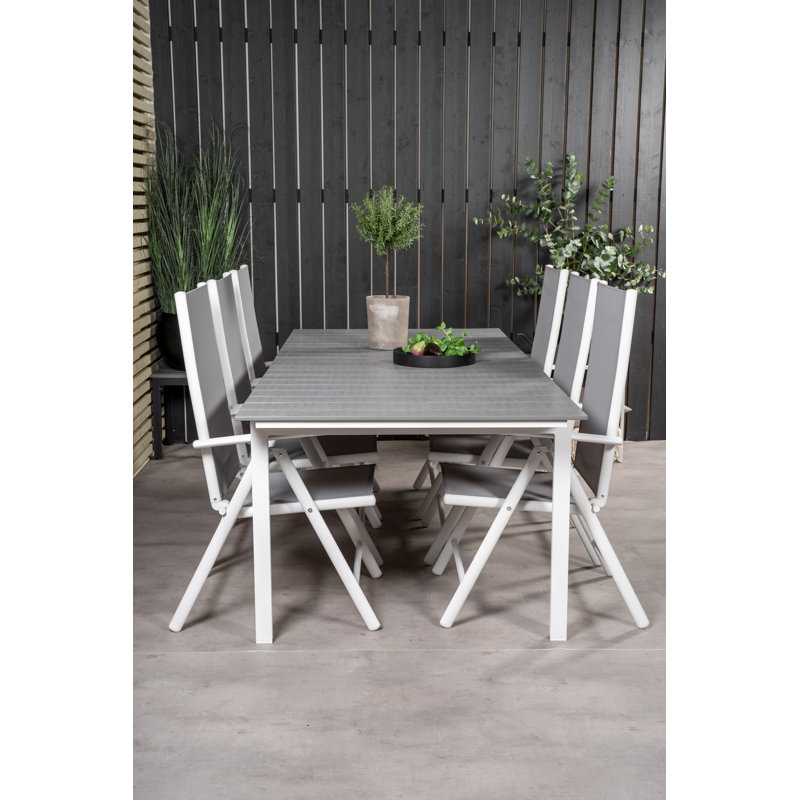 Faiyaz 6 - Person Patio Dining Set with Extendable Rectangular Table
