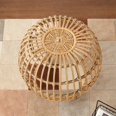Faux Rattan Side Table
