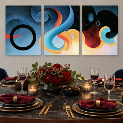 3 Pieces Exculisive Vibrant Wine and Cheese Party Large Wall Art, Modern Canvas Decor for Living Room, Bedroom, Office and Home, Ready to Hang