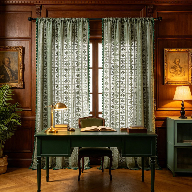 Kbndieu 55x79inches Openwork Embroidered Curtains Semi Shade Curtains Polyester Curtains Decorative Curtains Through The Rod Models Curtains 1 Pcs Pack