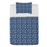 Ambesonne Shark Microfiber Bedspread Set, Fish Pattern Various Gestures Have A Bite Danger Humour Nautical Design, Soft Bedding Set With Pillow Sham & Comforter, Twin Size, Violet Blue White