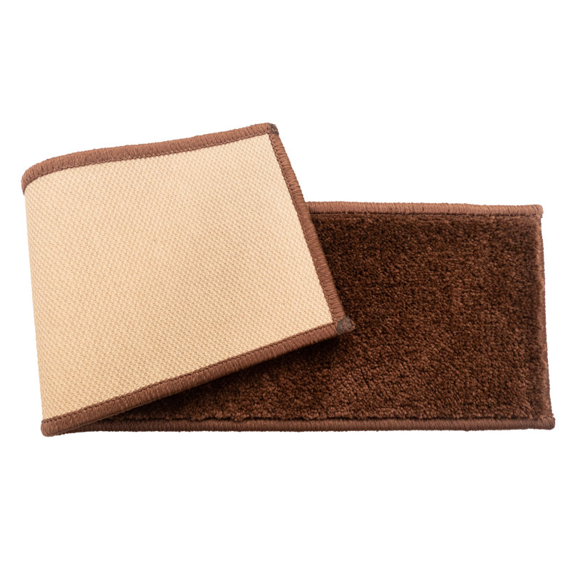 Tapis d'escalier antibactérien lavable sur mesure, Tapis de couloir 8 po x 26 po, Brown