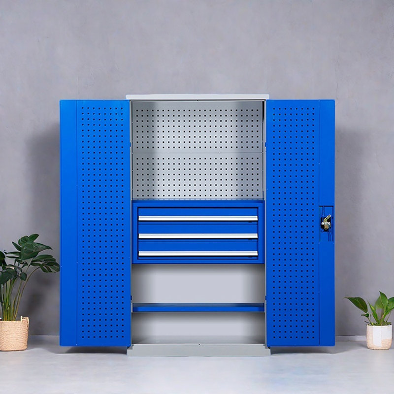 Casiers de garage multifonctionnels à grande capacité, Bleu / blanc