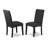 5-Piece Round Dining Set Includes a Wooden Dinner Table and 4 Black Linen Fabric Parson Dining Chairs with High Back - Black Finish-575189971-575189970-575189982