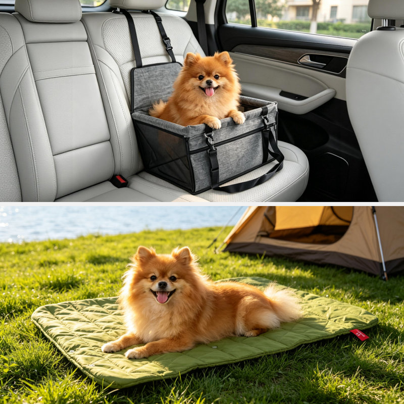 Ensemble de siège de voiture d'appoint et de tapis d'extérieur pour chien