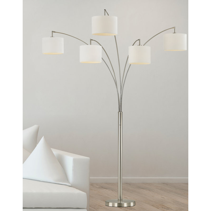 Lucianna 83'' Tree Floor Lamp, Brushed Steel