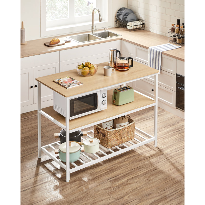 Ladue 120cm W Stainless Steel Kitchen Island, White