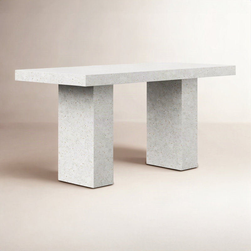 Mixx Elcor 82.75, 82.75" L x 39.25" W, Ivory Terrazo, Bar Table (41.75" Height)