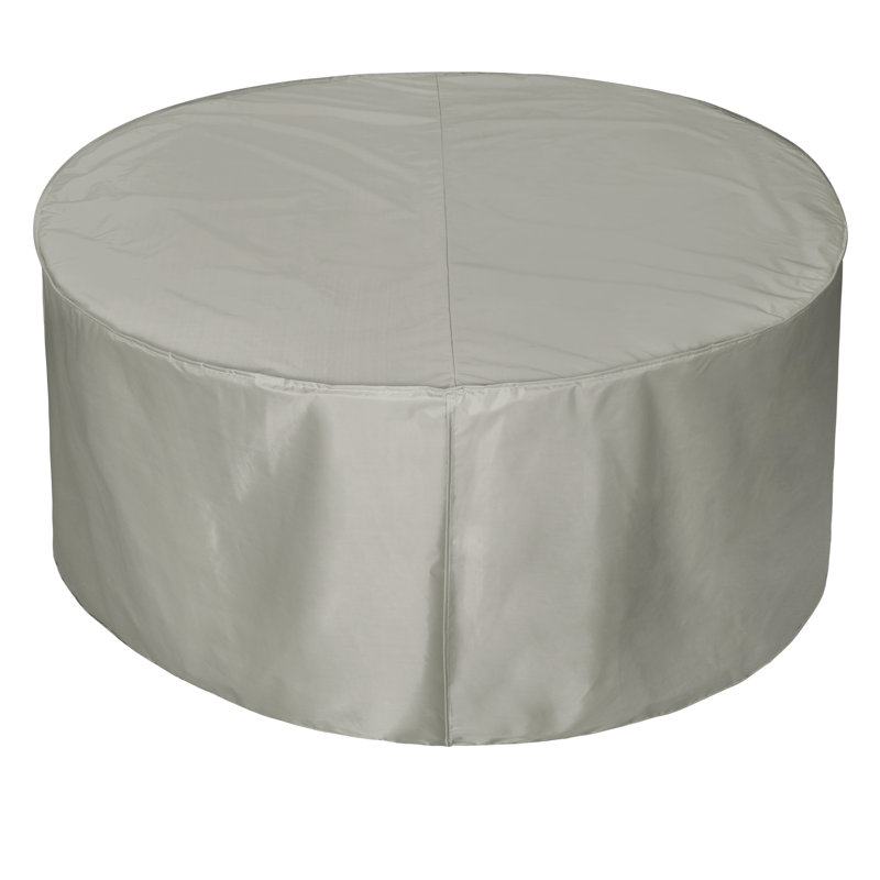 Gray Round 44'' Woven Polyester Fire Pit Cover