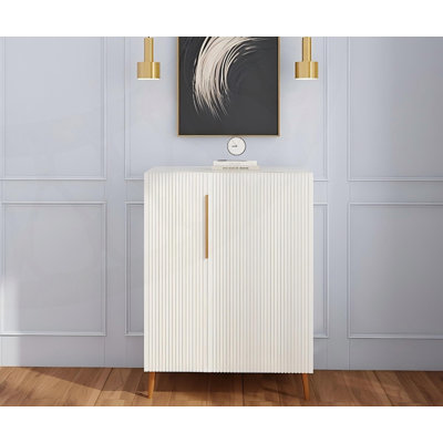 Modern Sideboard Boulware with Gold Handles for Kitchen, Dining Room Furniture Organizer and Storage Solution