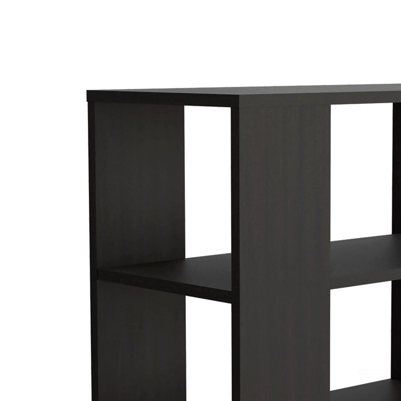 Table d'appoint moderne en mélamine avec rangement ouvert, wengé, Brun