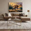 «Dinosaur Gallimimus», art mural sur toile noire-16884109