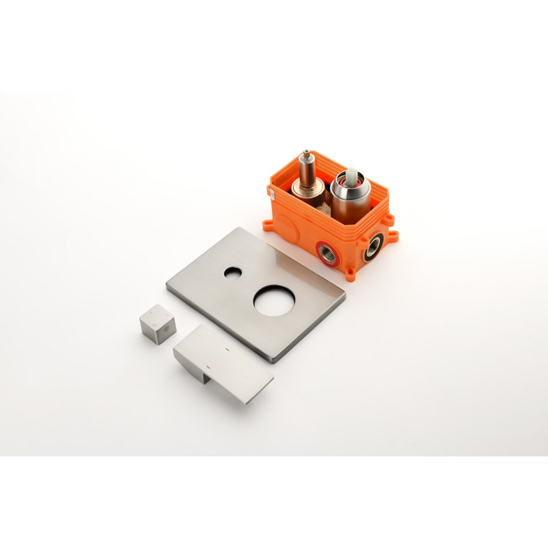 Solid Brass 3 Outlets Shower Diverter Valve - Balance, 2 Entrances, 1/2, Brushed Nickel Way Outlets, 1/2 Connection,