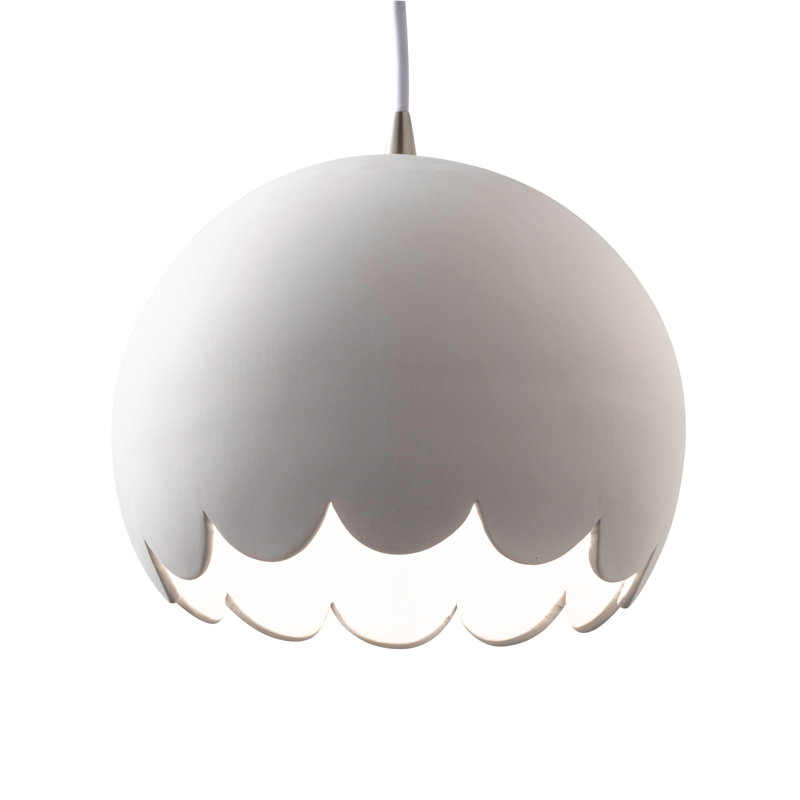 Cerra 1 - Light Scallop Pendant, Bisque, Brushed Nickel