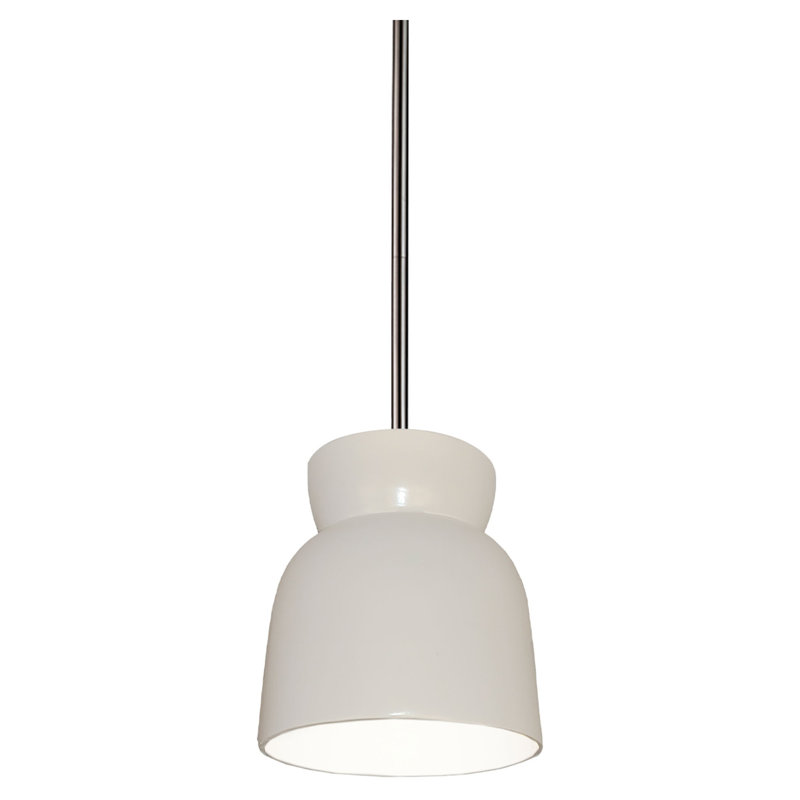 (6) Luminaire suspendu en forme de sablier, Nickel brossé, Blanc brillant