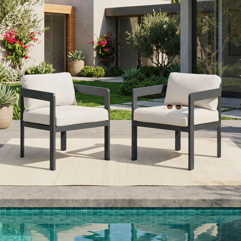 Ensemble de 2 chaises d'extérieur en aluminium