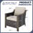 Polyethylene (PE) Wicker Wicker Outdoor Handrails Shaped Steel 2-Armrest Chairs Set with Beige Cushion-1883934895