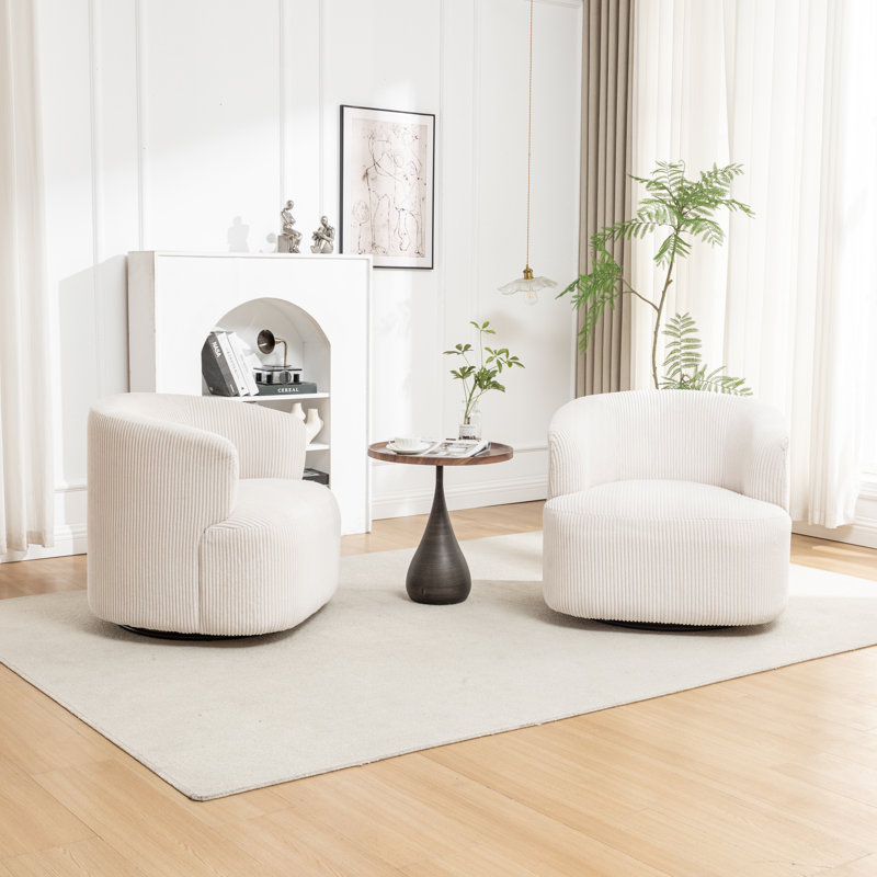 Fauteuil demi-tonneau pivotant rembourré Pietsch