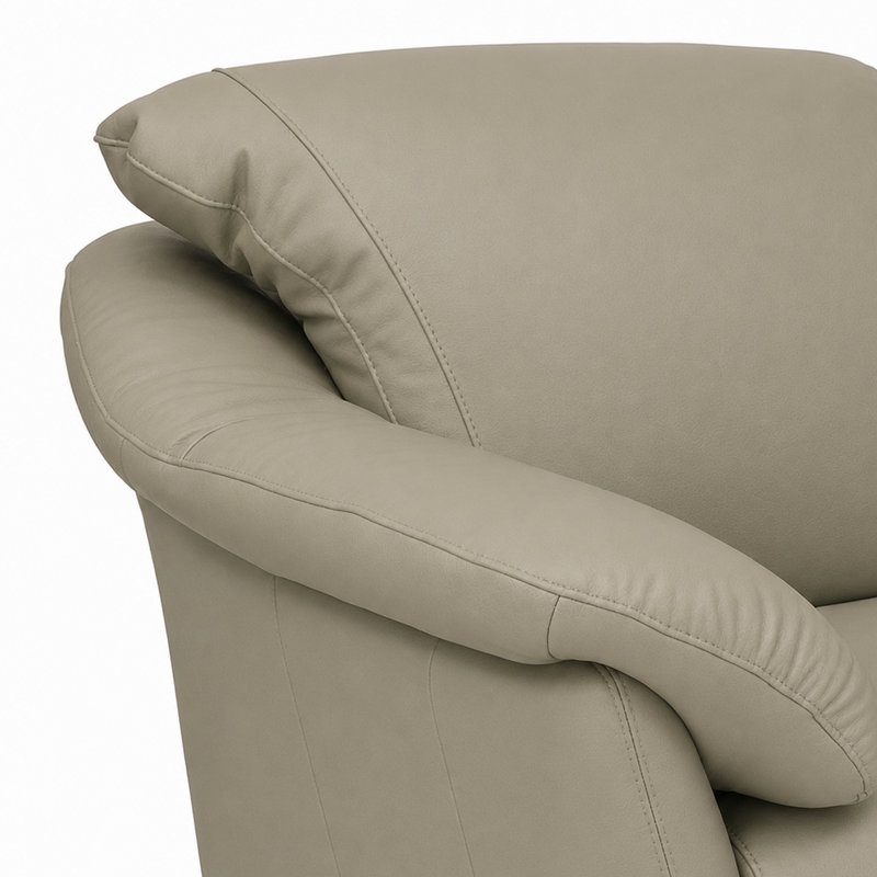 Canapé modulaire en cuir fleur Ramdev, Orienté à droite, Cuir véritable gris