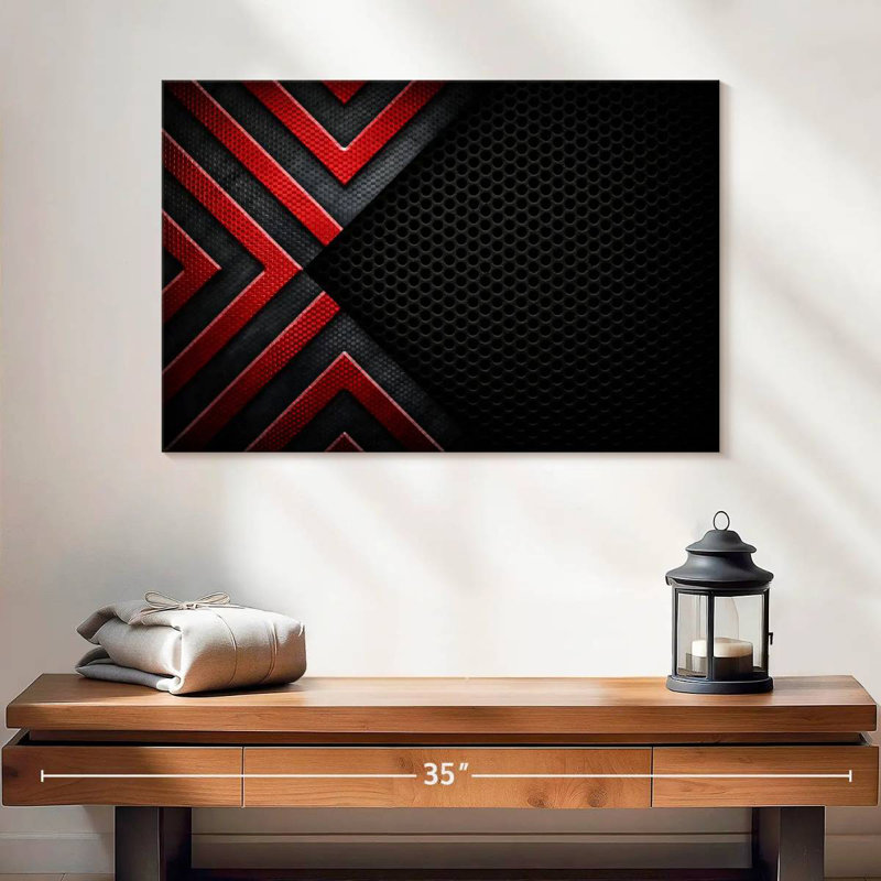 Avery Red Black Abstract, 30" H x 45" W