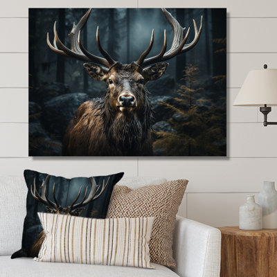" Black White Moose Portrait "