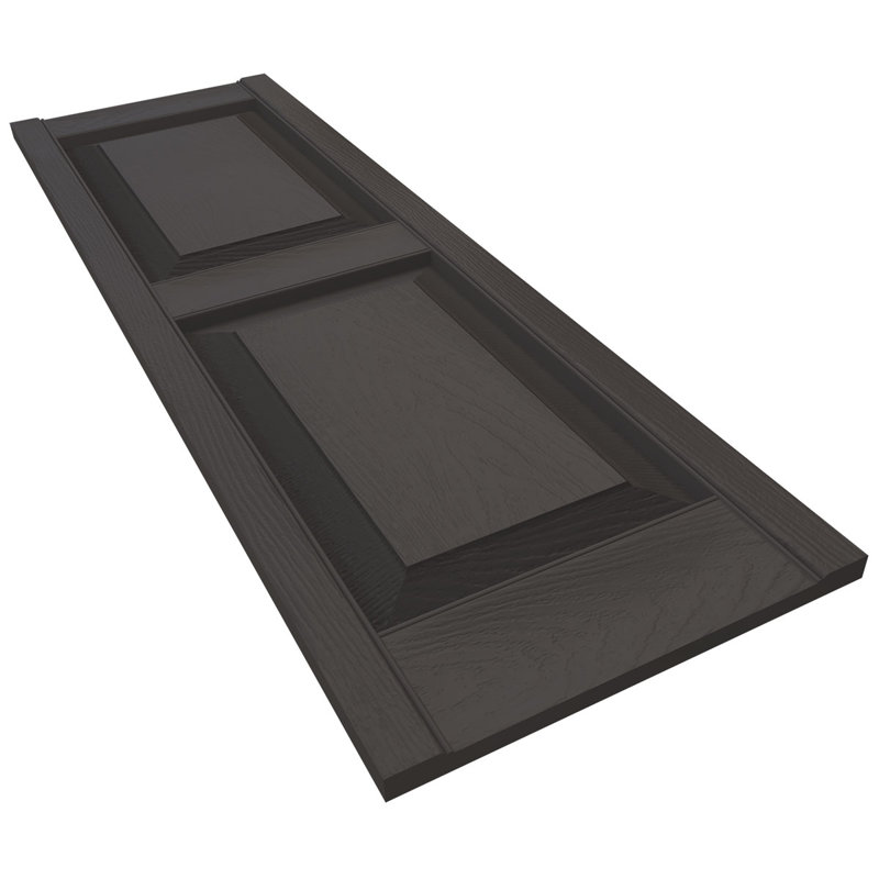 Tuxedo Gray Vinyl Raised Panel Shutters, 35" x 14.75"