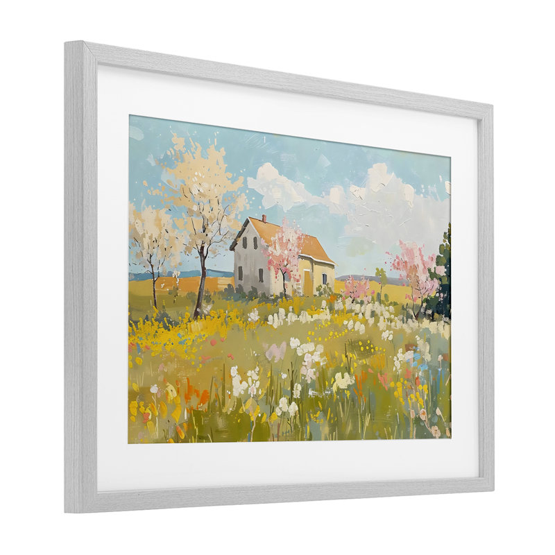 «Spring Barn Scene», reproduction encadrée sous verre, conception par LSR Creative Studio, H 14 po x l 20 po