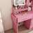 Vanity Desk with LED Mirror Lights and Power Outlet Charging Station, Makeup Dressing Table-1534546381