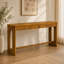 Console en bois avec placage de chêne, tiroir et pieds ovales - Table d'entrée de 60,4 pouces