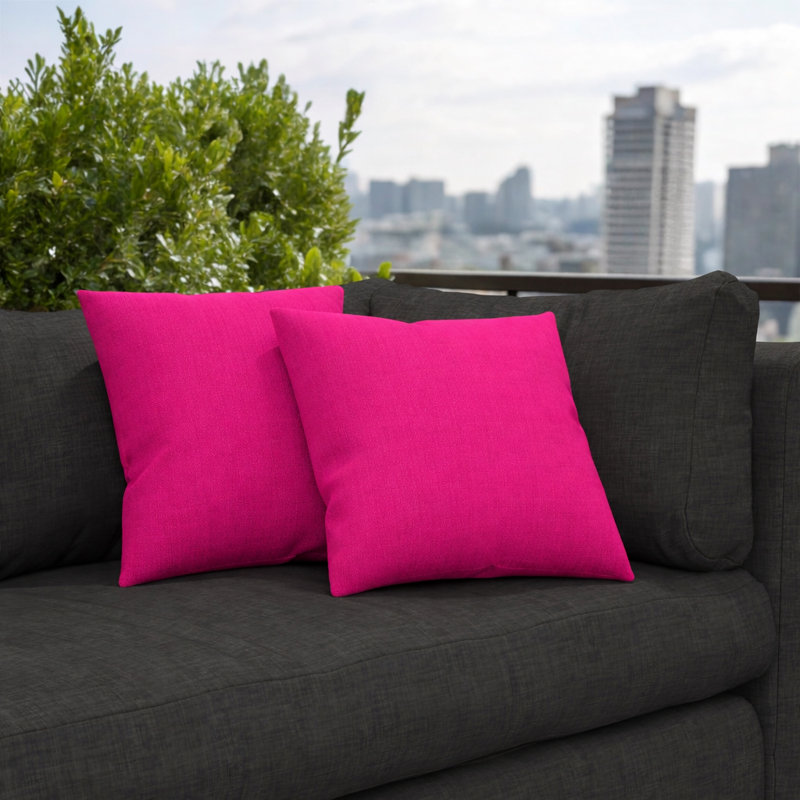 Pack of 2 Sunbrella® Outdoor Throw Pillows, Square Throw Pillows Inserts with Covers, Decorative Couch Pillows, Square 22"