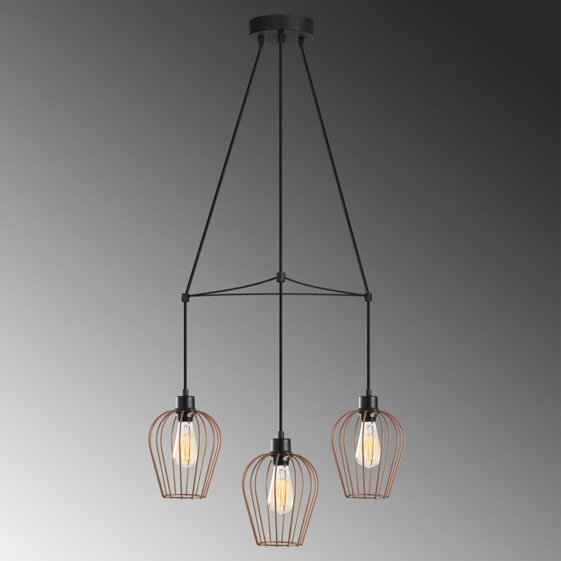 Luminaire suspendu géométrique à 3 lumières Aido