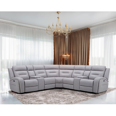 Rukunayake Upholstered Power Reclining L-Shaped Sectional Symmetrical