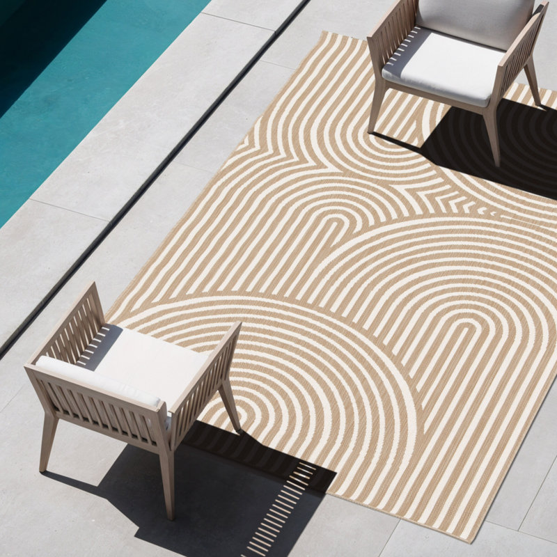 Geometric Indoor / Outdoor Area Rug, Rectangle 160 x 230 cm