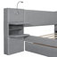 Grand lit plateforme tapissier avec lumières de lecture, tiroirs, lit gigogne et tablettes pour un maximum de confort et de rangement-2002357990
