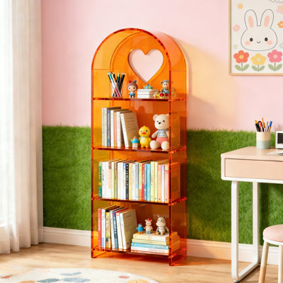 Orange Arch Heart Shape Bookcase