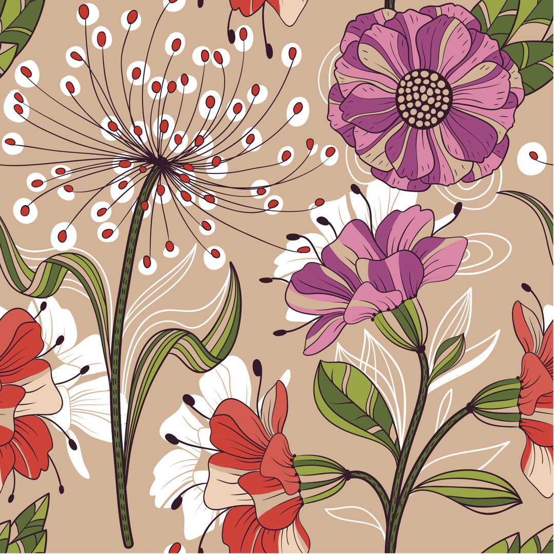 Rehrersburg Seamless Floral Pattern by Embra - Wrapped Canvas Graphic Art