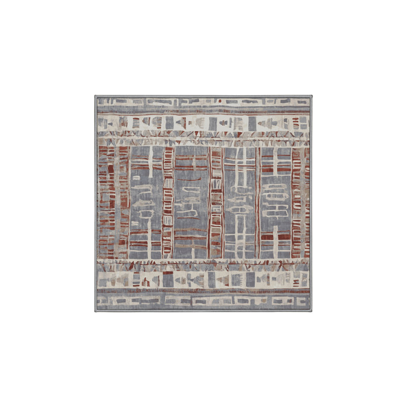 Tapis gris soyeux et moelleux, Carré 5 pi