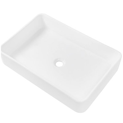 24"x16" White Ceramic Rectangular Vessel Bathroom Sink