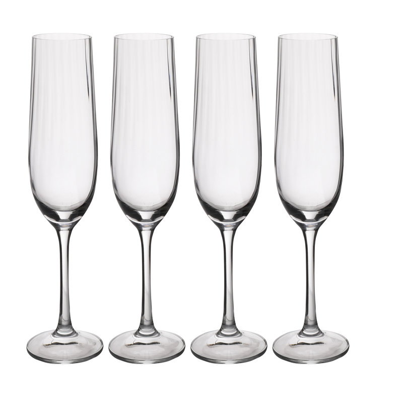 Mikasa Treviso Crystal Champagne Flute Glasses, 190ml