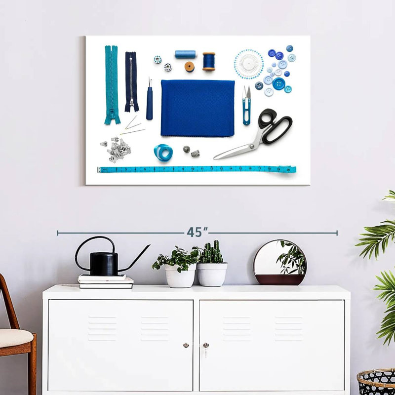 Senne Blue Sewing Kit, 24" H x 36" W