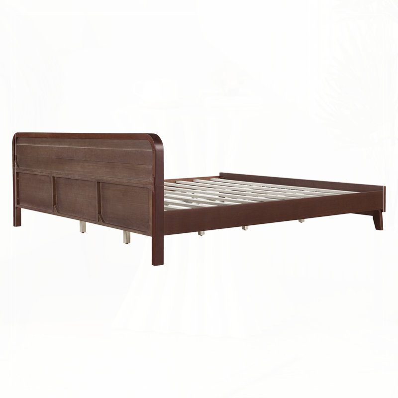 Wood Platform Bed, Dark Walnut, King