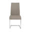 Ensemble de quatre chaises d'appoint de salle à manger revêtues de cuir taupe et argent-2071393541