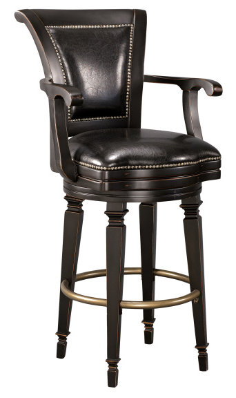 Upholstered Counter Stool with Solid Wood Frame