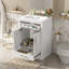 Meuble-lavabo 24 po avec lavabo en céramique intégré blanc - 2 portes et 1 tiroir basculant-902255152-902255153