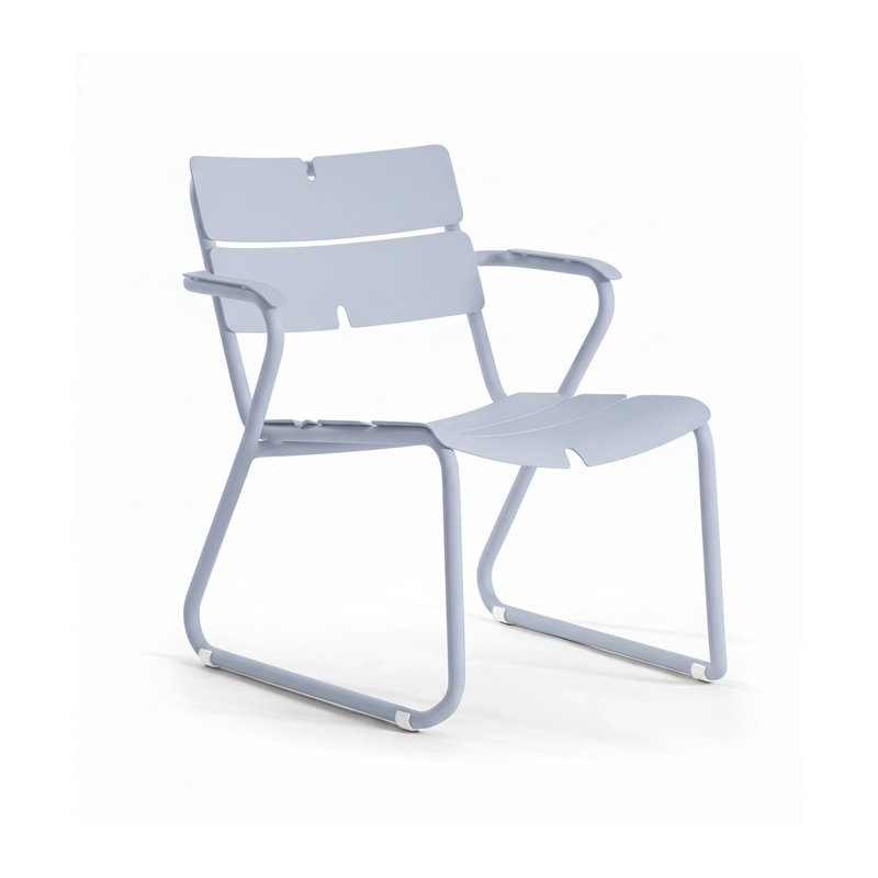 Corail Patio Chair with Arm, Pastel Blue, No Cushion