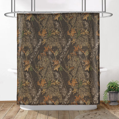 Mossy Oak New Break Up Camouflage & Hunting Camo Theme Shower and Bath Tubs Curtain 72"x72"