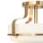 Oumy Chatsworth - Etched Opal Glass and Metal Semi-Flush Mount Ceiling Light