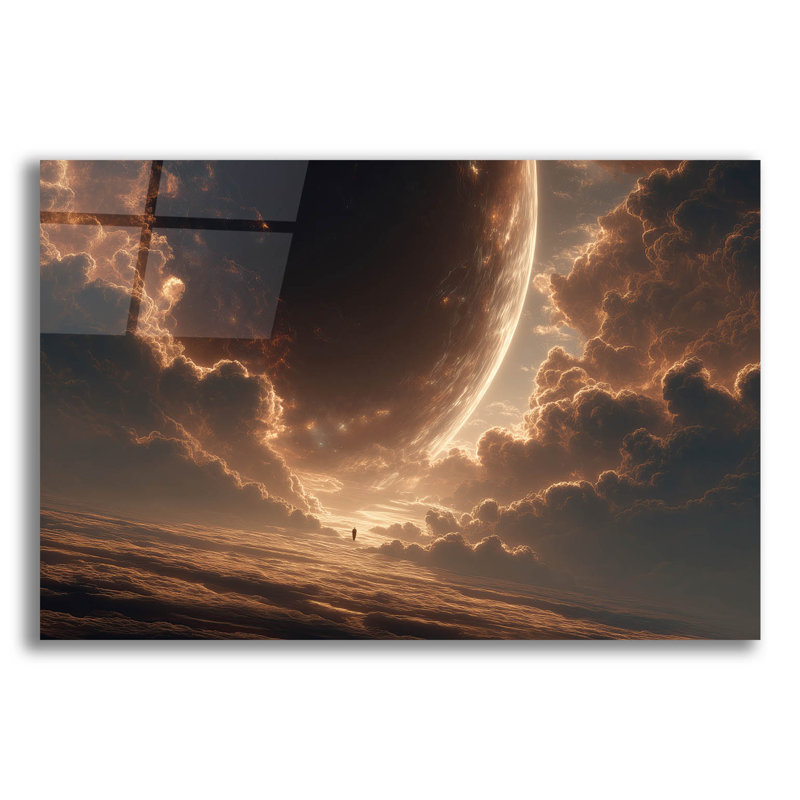 Art mural en verre épique «Marz Sunset 2» par Ann Klee, 24 po x 16 po, H 16 po x l 24 po
