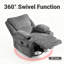 Fauteuil inclinable pivotant à bascule avec porte-gobelets en tissu de chenille chauffant à assemblage facile-124580124